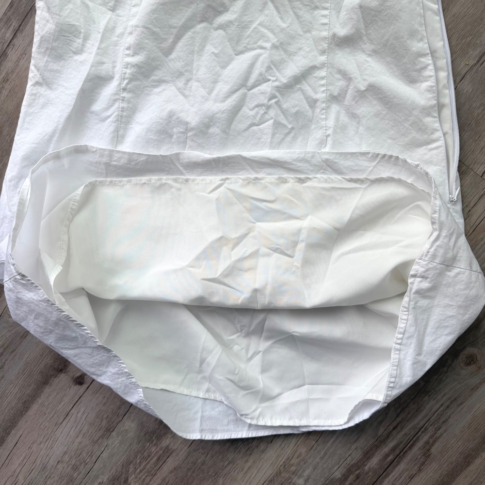 AQUA White Puff Sleeve Empire Waist Square Neck Mini Dress Size Medium Excellent - Picture 8 of 8